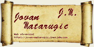 Jovan Matarugić vizit kartica